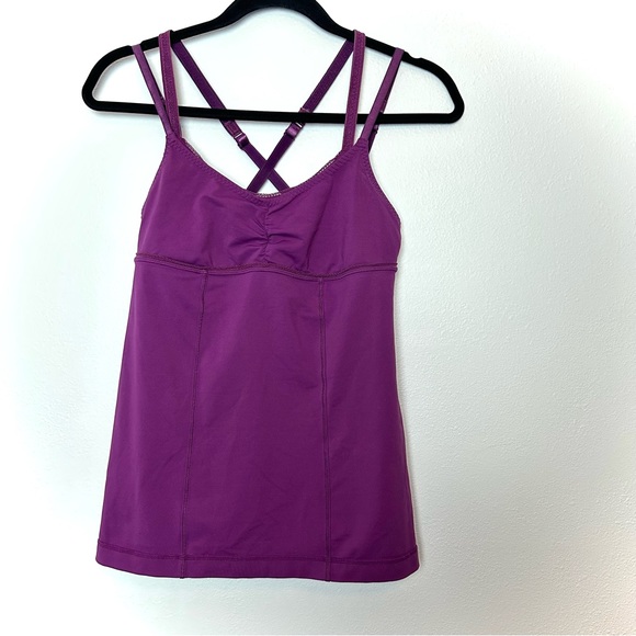 Lululemon Warrior 1 Criss Cross Back Tank Top in Pink DewBerry - Picture 5 of 8